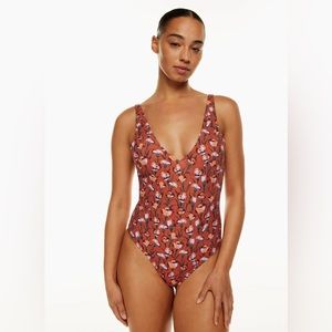 Babaton V-Neck One Piece in Clay Floral